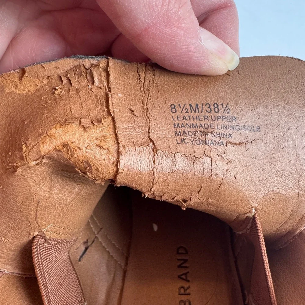 Lucky Brand Yohana Brown Suede Wedge Ankle Booties‎ Womens 8.5 M LK-YOHANA
